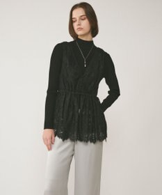 GRACE CONTINENTAL レースノースリーブブラウス ブラック