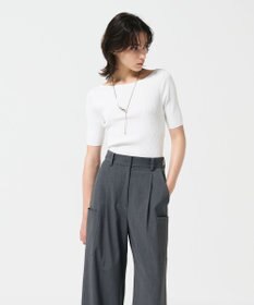 GRACE CONTINENTAL リブカシュクールニットトップ