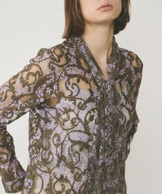 GRACE CONTINENTAL ボウタイ付レースブラウス