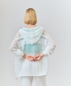 GRACE CONTINENTAL ボーダーメッシュフーディ