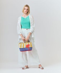 GRACE CONTINENTAL ボーダーメッシュフーディ