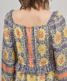 GRACE CONTINENTAL フラワープリントレースアップワンピース