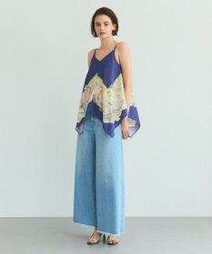 GRACE CONTINENTAL ジュエリースカーフキャミ ネイビー