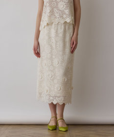 GRACE CONTINENTAL クロシュ刺繍スカート