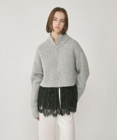 GRACE CONTINENTAL 畦zipニットトップ