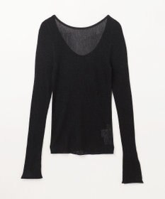 GRACE CONTINENTAL ラメシアーリブニットトップ