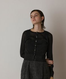 GRACE CONTINENTAL ラメリブシアーニットカーディガン