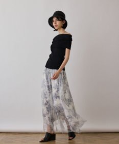 GRACE CONTINENTAL シャドーフラワープリントスカート