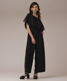 GRACE CONTINENTAL フリルケープサロペット ブラック