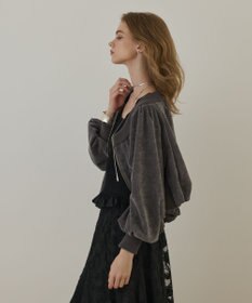 GRACE CONTINENTAL バルーンモールカットカーディガン