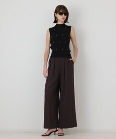 GRACE CONTINENTAL ビジューリブニットトップ