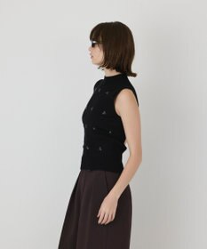 GRACE CONTINENTAL ビジューリブニットトップ