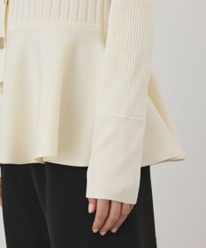 GRACE CONTINENTAL ペプラムリブニットカーディガン