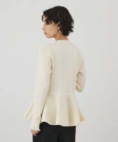 GRACE CONTINENTAL ペプラムリブニットカーディガン