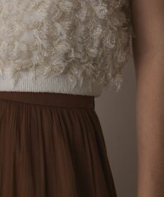 GRACE CONTINENTAL フリンジニットベアトップ