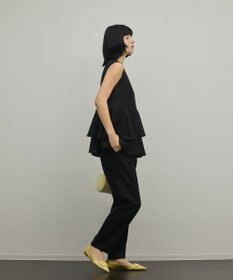 GRACE CONTINENTAL トリアセ麻調テーパードパンツ