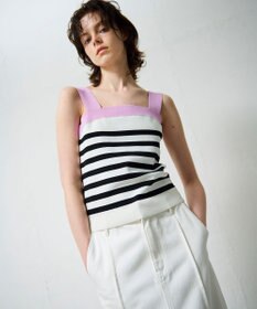 GRACE CONTINENTAL 配色ニットキャミ