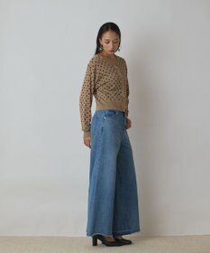 GRACE CONTINENTAL ドットフロッキーニットカーディガン