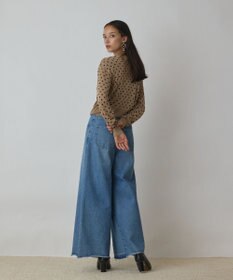 GRACE CONTINENTAL ドットフロッキーニットカーディガン