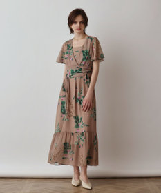 GRACE CONTINENTAL プリントセパレートワンピース ブラウン