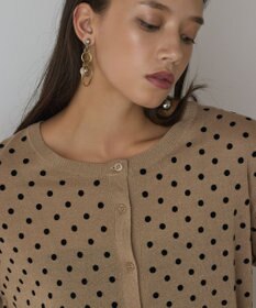 GRACE CONTINENTAL ドットフロッキーニットカーディガン