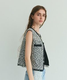 GRACE CONTINENTAL フェザーembドレス