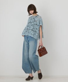 GRACE CONTINENTAL メッシュエンブロイダリーポンチョトップ