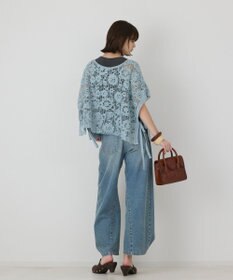 GRACE CONTINENTAL メッシュエンブロイダリーポンチョトップ