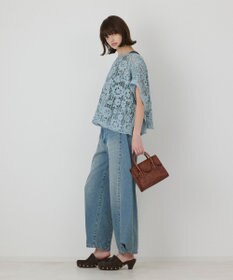 GRACE CONTINENTAL メッシュエンブロイダリーポンチョトップ