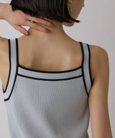 GRACE CONTINENTAL バイカラーリブニットトップ