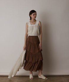 GRACE CONTINENTAL フリンジニットベアトップ