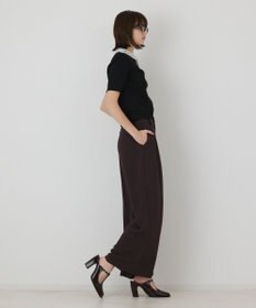 GRACE CONTINENTAL レースカラーラメニットトップ