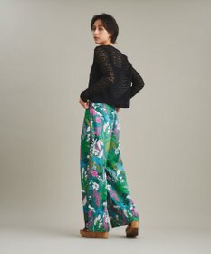 GRACE CONTINENTAL ボタニカルプリントワイドパンツ