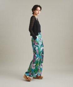 GRACE CONTINENTAL ボタニカルプリントワイドパンツ
