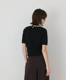 GRACE CONTINENTAL レースカラーラメニットトップ