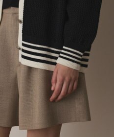 GRACE CONTINENTAL メッシュラインニットカーディガン