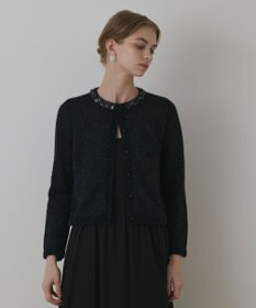 GRACE CONTINENTAL ラメフェザ－ニットカーディガン