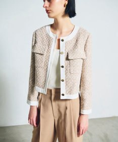 GRACE CONTINENTAL ツイードトリミングジャケット