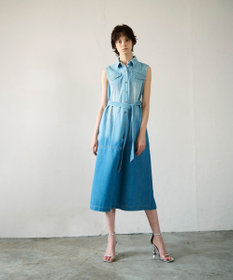 GRACE CONTINENTAL デニムストレートロングワンピース2 バイカラー