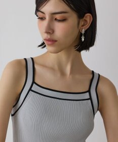 GRACE CONTINENTAL バイカラーリブニットトップ