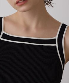 GRACE CONTINENTAL バイカラーリブニットトップ