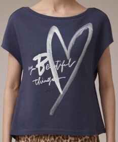 GRACE CONTINENTAL ハートプリント裏毛トップ