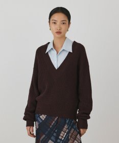 GRACE CONTINENTAL シャツカラーニットトップ