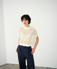 GRACE CONTINENTAL メッシュルーズニットトップ