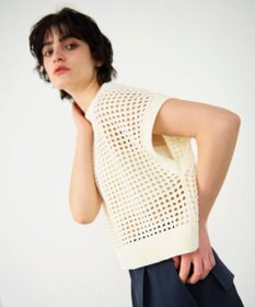 GRACE CONTINENTAL メッシュルーズニットトップ