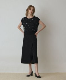 GRACE CONTINENTAL チュール刺繍ニットトップ