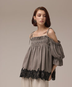 GRACE CONTINENTAL - トンコです‼　　グレースコンチネンタルダイヤグラムチェックギャザートップ Diagram（ダイアグラム） WOMEN TOPS GRACE CONTINENTAL