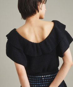 【グレースコンチネンタル】タックスクエアニットトップ シャーリングニットトップ / GRACE CONTINENTAL | GRACE