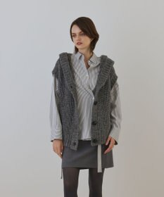 GRACE CONTINENTAL ラメニットベスト チャコール