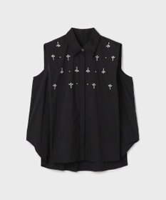 GRACE CONTINENTAL ビジューノースリーブシャツ